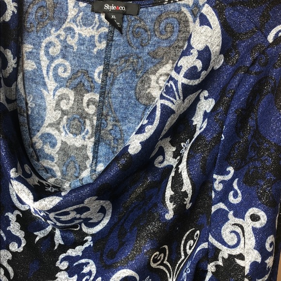 Blue and black glitter printed sweater - Picture 6 of 7